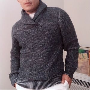 Billy Reid ultra soft wool blue shawl cardigan